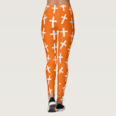 Leggings Christian Jésus croix motif orange (Dos)