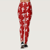 Leggings Christian Jésus traverse le motif rouge (Dos)