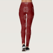 Leggings Christmas Celebration White Ornaments Stars Red (Dos)