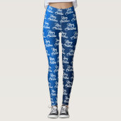 Leggings Christmas Celebration White Snowflakes Navy Blue (Devant)