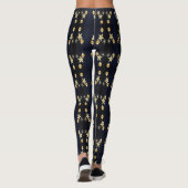 Leggings Christmas Party Golden Ornaments Navy Blue (Dos)