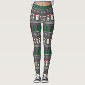 Leggings Christmas Snowflakes, Santa Dog, Tree (Devant)