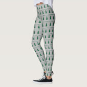 Leggings Christmas Tree and Snowflakes Pattern, (Gauche)