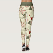 Leggings Christmas Tree Deer Green Red Nom du Motif Festif (Dos)