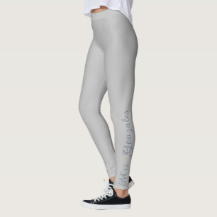 Leggings Chrome Argent & Bleu Ardoise Mariée Moderne Person