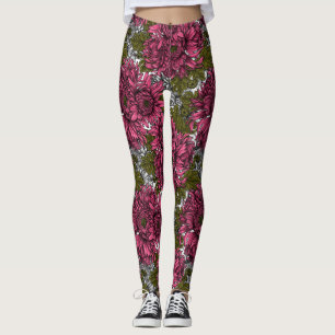 Leggings Chrysanthème rose