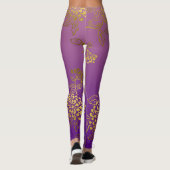 Leggings Chrysanthème rose pourpre Ombre Fade (Dos)