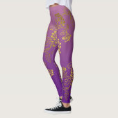 Leggings Chrysanthème rose pourpre Ombre Fade (Gauche)