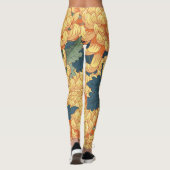 Leggings Chrysanthèmes japonais : motif floral jaune. (Dos)