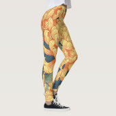 Leggings Chrysanthèmes japonais : motif floral jaune. (Droite)