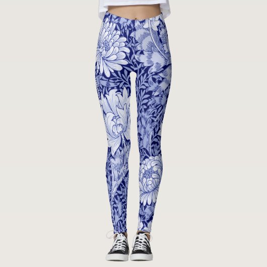 Leggings Chrysanthemum Blue, William Morris (Devant)