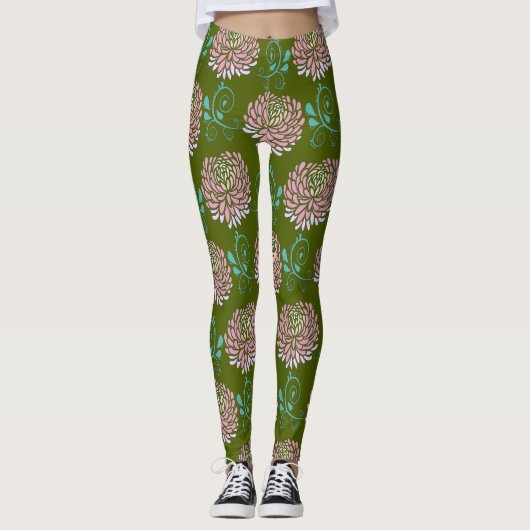Leggings chrysanthemums swirls (Devant)