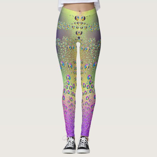 Leggings Chutes de pluie colorées (Devant)