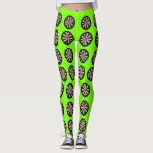 Leggings Cible de fléchettes motif vert citron, (Devant)