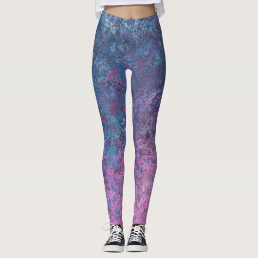 Leggings Ciel à Dusk Alcohol Ink Abstrait (Devant)