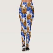Leggings Ciel Bleu Et Nuages Motif D'Art Abstrait (Dos)