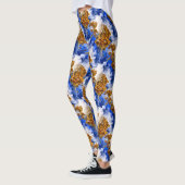 Leggings Ciel Bleu Et Nuages Motif D'Art Abstrait (Gauche)