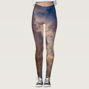 Leggings CIEL BLEU IMPRIMÉ de guêtres AVEC des NUAGES