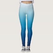 Leggings Ciel clair vers Ombre de mer Bleue profonde (Devant)