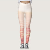 Leggings Ciel de nuages fluffés rose orange (Devant)