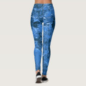 Leggings Ciel et mer bleu marbré (Dos)