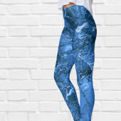 Leggings Ciel et mer bleu marbré