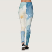 Leggings Ciel étoilé bleu à l'aquarelle (Dos)