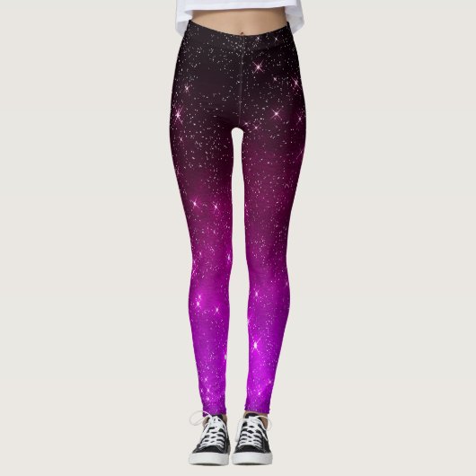Leggings Ciel étoilé rose coloré (Devant)