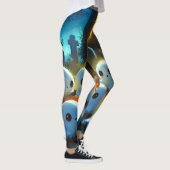 Leggings Cimetière de nuit éffrayante mignonne Fantôme d'Ha (Droite)
