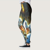 Leggings Cimetière de nuit éffrayante mignonne Fantôme d'Ha (Gauche)