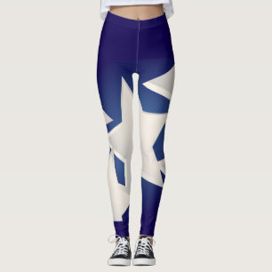 Leggings Cinq étoiles blanches