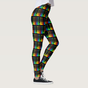 Leggings Cinq guitares électriques colorées