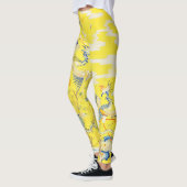 Leggings Cinq Phoenix dans Jardin chinois jaune floral (Gauche)