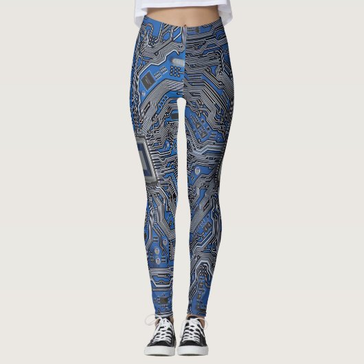 Leggings Circuit électronique de schéma de carte mère détai (Devant)