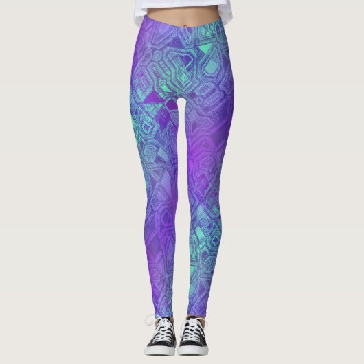 Leggings Circuits de bonbons - bleu baie : (Devant)