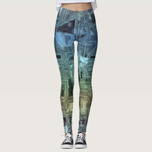 Leggings circuits de bonbons - citron vert : (Devant)