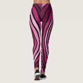 Leggings Circulaire rayé rose et noir abstrait (Dos)