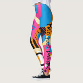 Leggings Citation de couleurs vives pour Motif Abstrait Pop (Gauche)