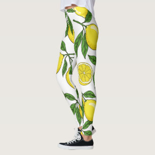 Leggings Citron Botanique Sans Seamless - Main Tirée