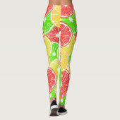 Leggings Citron, orange, pamplemousse et tranches de citron (Dos)