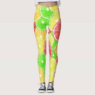 Leggings Citron, orange, pamplemousse et tranches de citron
