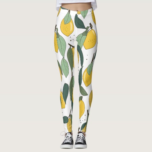 Leggings Citron Tropical : Vintage clair sans joint (Devant)