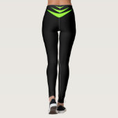 Leggings Citron vert triple Boomerang sur noir (Dos)