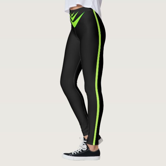 Leggings Citron vert triple Boomerang sur noir (Gauche)
