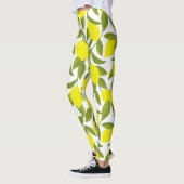 Leggings Citronnier Art : Citrus jaune Motif sans couture (Gauche)