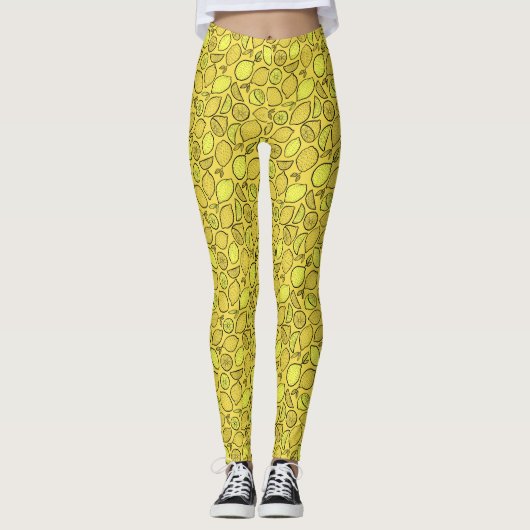 Leggings Citrons aquarelles (Devant)