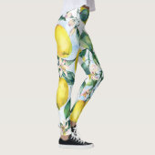 Leggings citrons d'aquarelle, branche d'agrumes frais. (Droite)