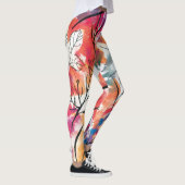 Leggings Citrons dessinés à la main, Motif Feuille bleu. (Droite)