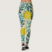 Leggings Citrons et feuilles, arrière - plan vintage. (Dos)