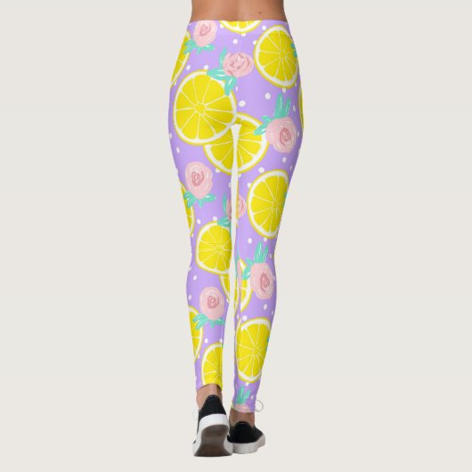 Leggings Citrons et Roses (Dos)